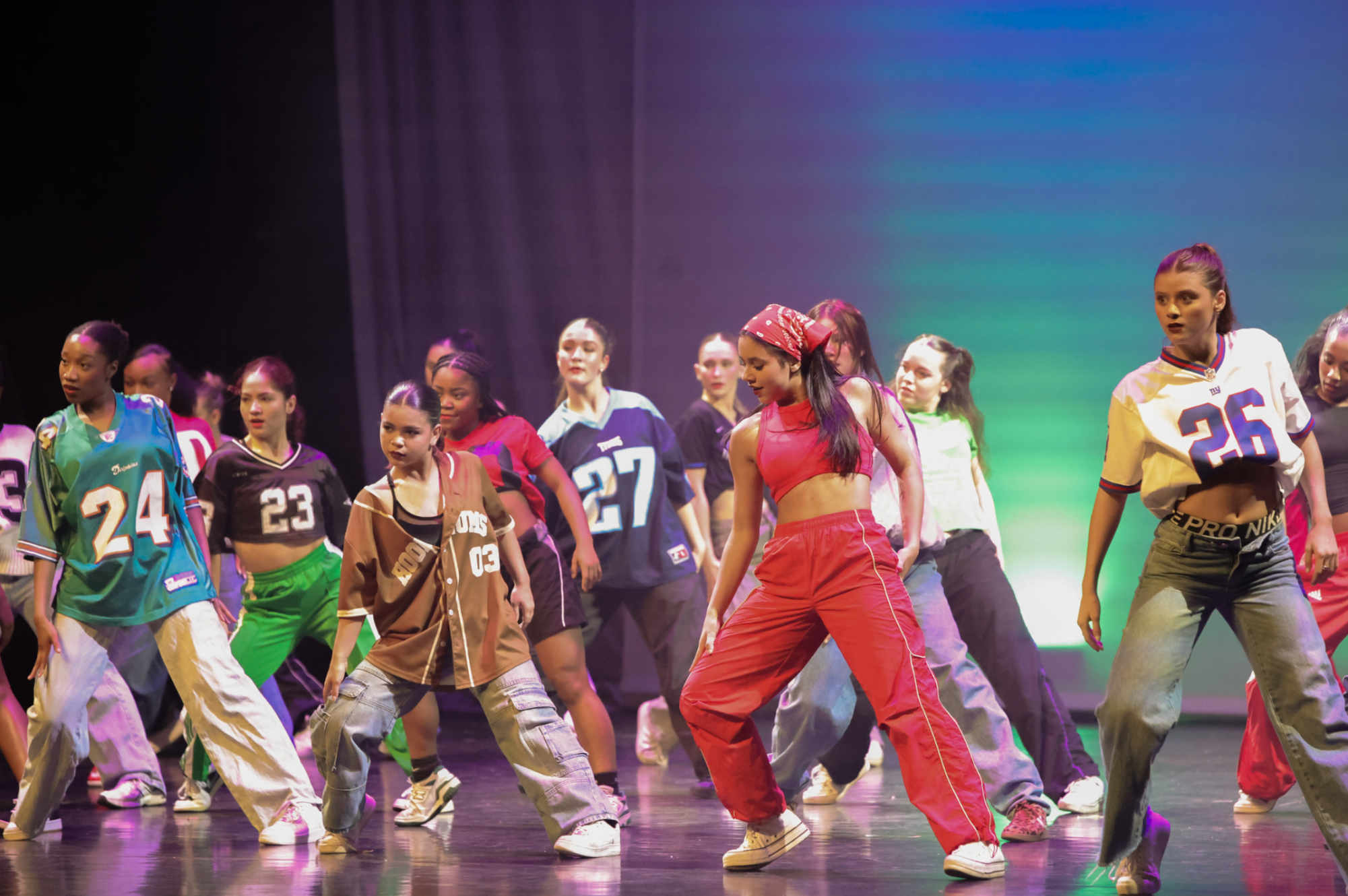 Leaning to the right, dance senior Emma Elder performs in a hip-hop piece titled “Y2K.” The music played during the piece was a compilation of various artists, and the choreography was done by Ebone Johnson. The dancers wore costumes inspired by the fashion trends of the early 2000s.


(Caption by Mia Salvador)